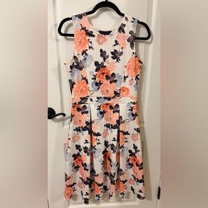 Dorothy Perkins Floral knee length Dress - Coral and Black